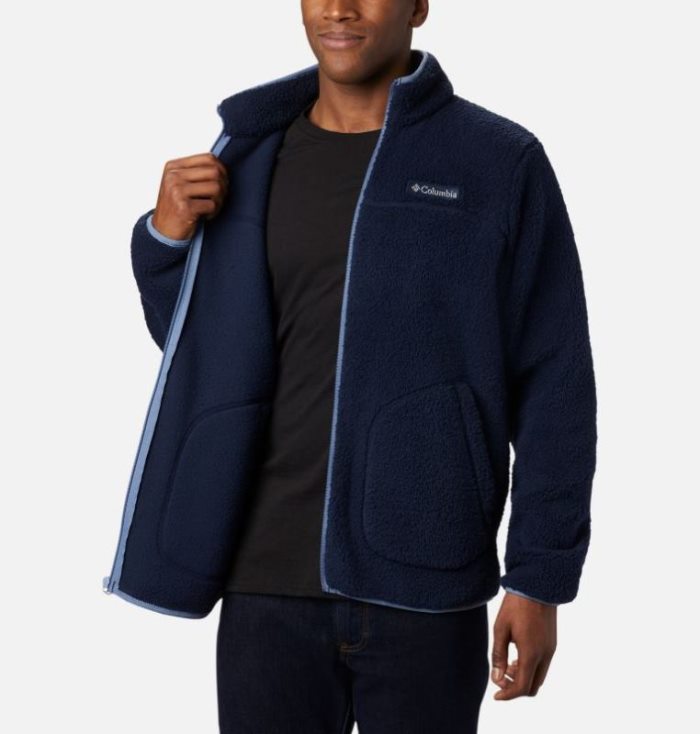 Casaco De Lã Columbia Rugged Ridge™ II Sherpa Full Zip Casaco De Lã Masculino Azul Marinho Azuis Portugal | 149004-2TNW