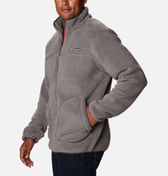 Casaco De Lã Columbia Rugged Ridge™ II Sherpa Full Zip Casaco De Lã Masculino Cinzentas Cinzentas Escuro Portugal | 177530-1AEC