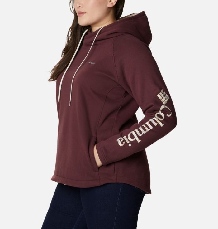 Moletons Columbia Hart Mountain™ Gráficas Hoodie Feminino Vermelhas Escuro Portugal | 112591-LK1M