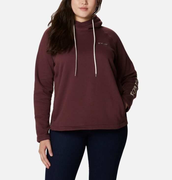 Moletons Columbia Hart Mountain™ Gráficas Hoodie Feminino Vermelhas Escuro Portugal | 112591-LK1M