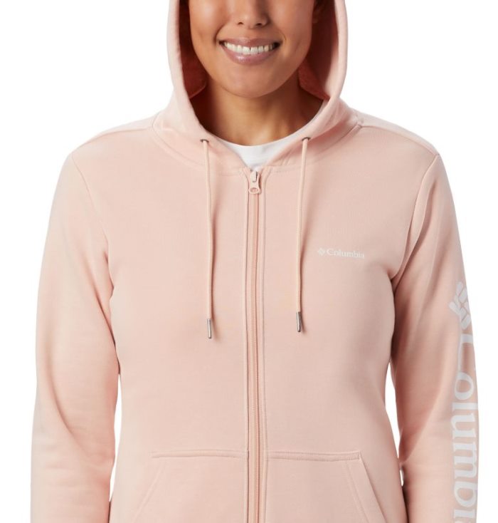 Moletons Columbia Logo Full Zip Hoodie Feminino Luz Coral Portugal | 133363-BAJR