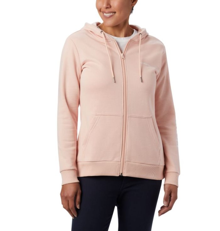 Moletons Columbia Logo Full Zip Hoodie Feminino Luz Coral Portugal | 133363-BAJR