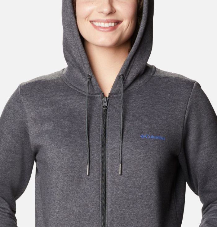 Moletons Columbia Logo Full Zip Hoodie Feminino Cinzentas Escuro Portugal | 152954-I9UZ