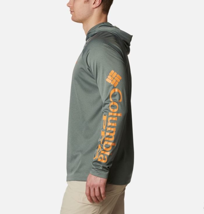 Moletons Columbia PFG Terminal Tackle™ Heather Hoodie Masculino Luz Turquesa Laranja Portugal | 176264-J7I0