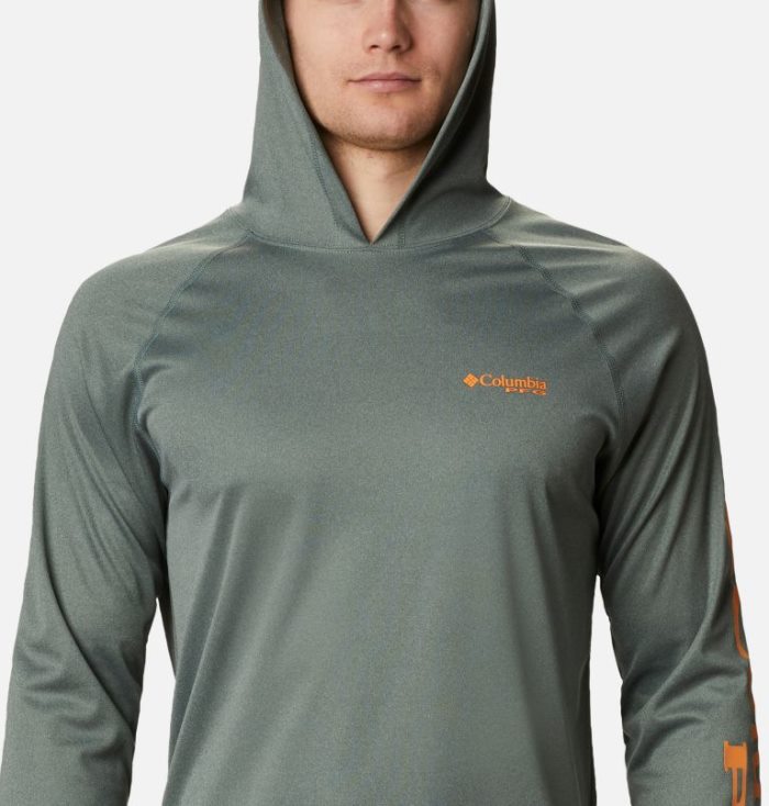 Moletons Columbia PFG Terminal Tackle™ Heather Hoodie Masculino Luz Turquesa Laranja Portugal | 176264-J7I0