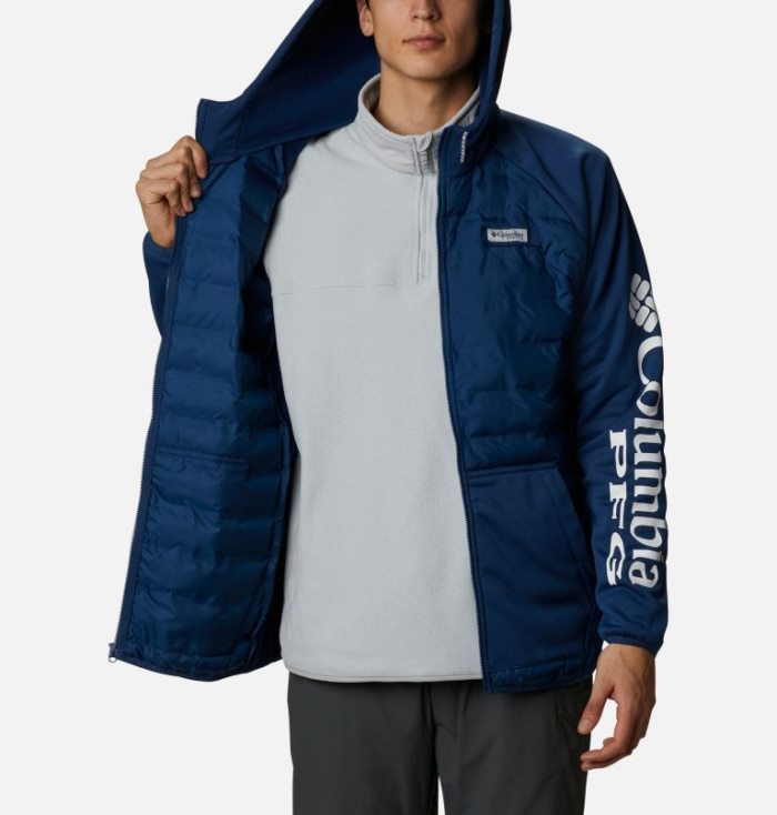 Moletons Columbia PFG Terminal™ Híbrido Insulated Hoodie Masculino Azul Marinho Portugal | 102082-RVKL