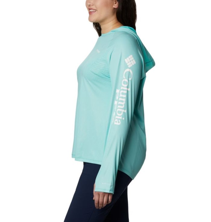 Moletons Columbia PFG Tidal Deflector™ Hoodie Feminino Turquesa Portugal | 157023-4369