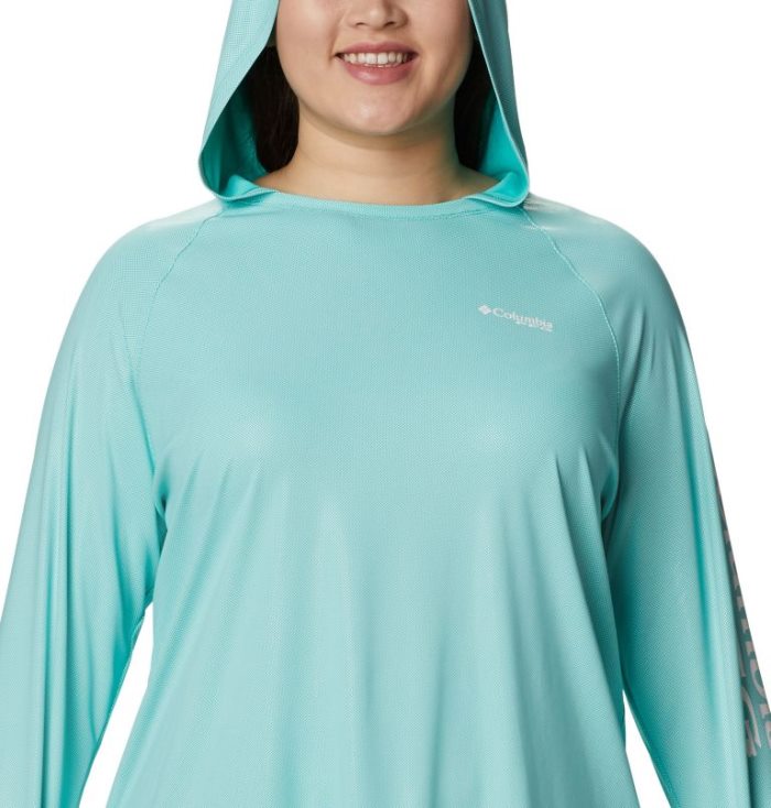 Moletons Columbia PFG Tidal Deflector™ Hoodie Feminino Turquesa Portugal | 157023-4369