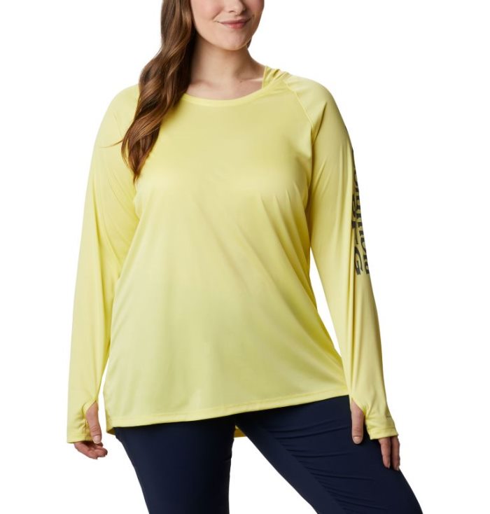 Moletons Columbia PFG Tidal Tee™ Hoodie Feminino Amarelas Cinzentas Portugal | 106798-LM0X