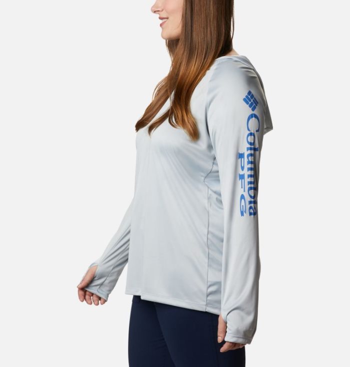 Moletons Columbia PFG Tidal Tee™ Hoodie Feminino Luz Cinzentas Azuis Portugal | 110196-3PD7