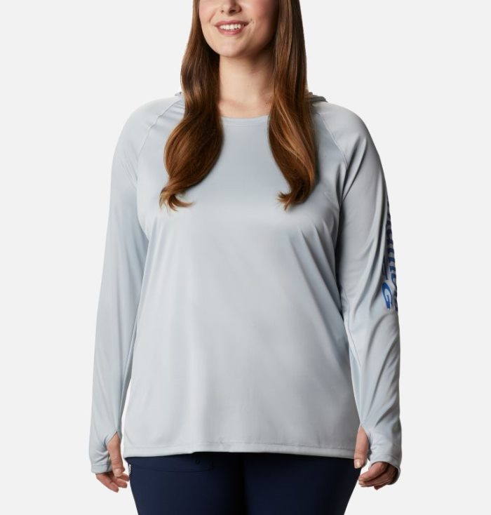 Moletons Columbia PFG Tidal Tee™ Hoodie Feminino Luz Cinzentas Azuis Portugal | 110196-3PD7