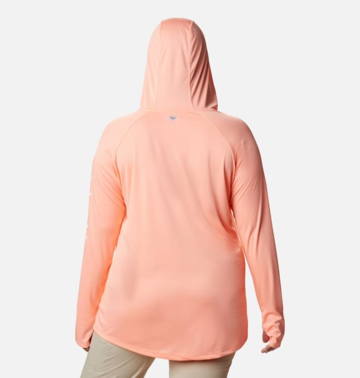 Moletons Columbia PFG Tidal Tee™ Hoodie Feminino Rosa Branco Portugal | 141577-C4SE