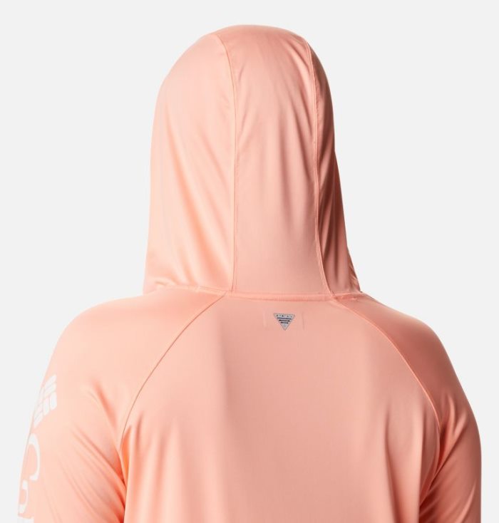 Moletons Columbia PFG Tidal Tee™ Hoodie Feminino Rosa Branco Portugal | 141577-C4SE