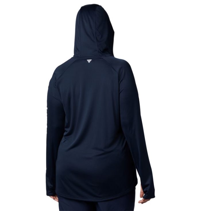 Moletons Columbia PFG Tidal Tee™ Hoodie Feminino Azul Marinho Branco Portugal | 164811-WDL1