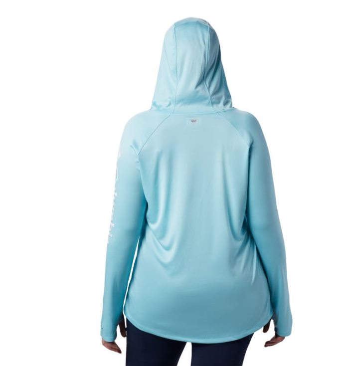 Moletons Columbia PFG Tidal Tee™ Hoodie Feminino Luz Azuis Branco Portugal | 178854-Y3OX