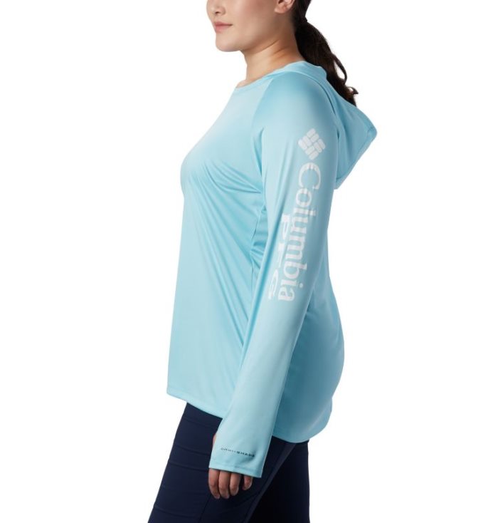 Moletons Columbia PFG Tidal Tee™ Hoodie Feminino Luz Azuis Branco Portugal | 178854-Y3OX