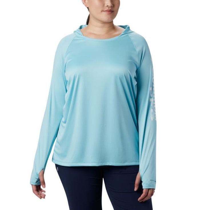 Moletons Columbia PFG Tidal Tee™ Hoodie Feminino Luz Azuis Branco Portugal | 178854-Y3OX