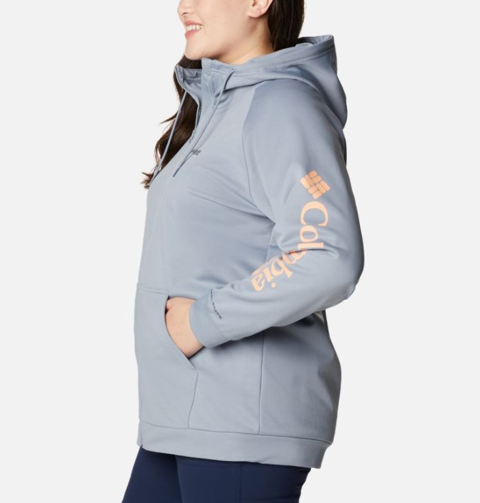 Moletons Columbia PFG Tidal™ Fleece Full Zip Hoodie Feminino Cinzentas Luz Laranja Portugal | 166638-DBGN