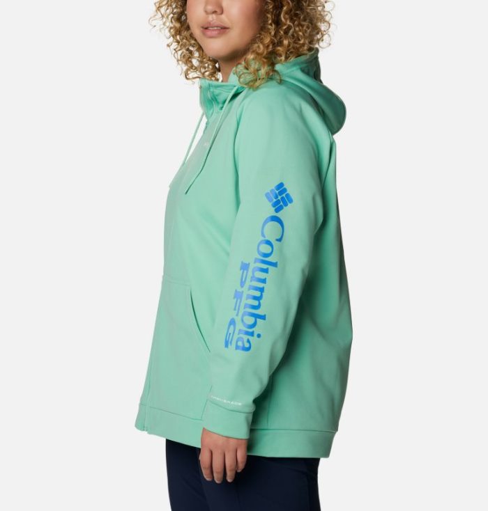 Moletons Columbia PFG Tidal™ Fleece Full Zip Hoodie Feminino Menta Azuis Portugal | 173208-RKSX