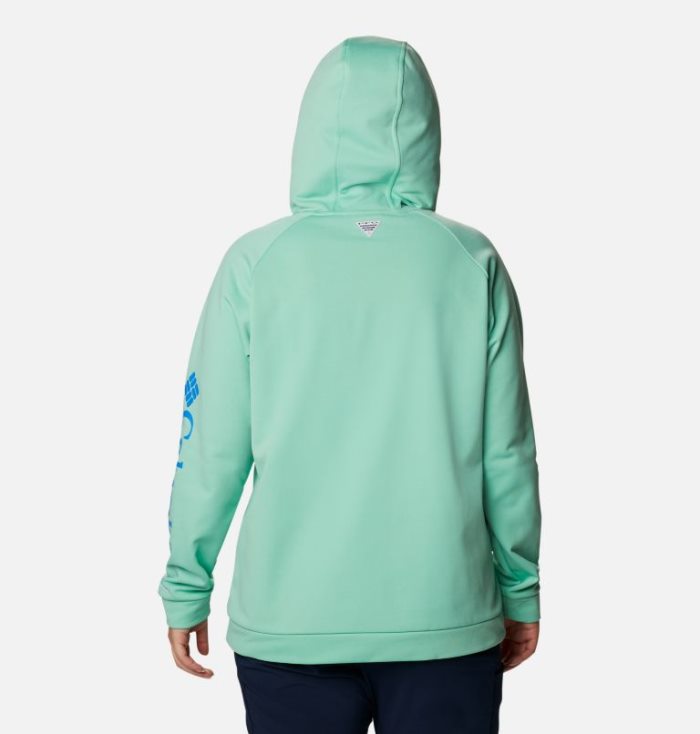 Moletons Columbia PFG Tidal™ Fleece Hoodie Feminino Menta Azuis Portugal | 181281-9H1O