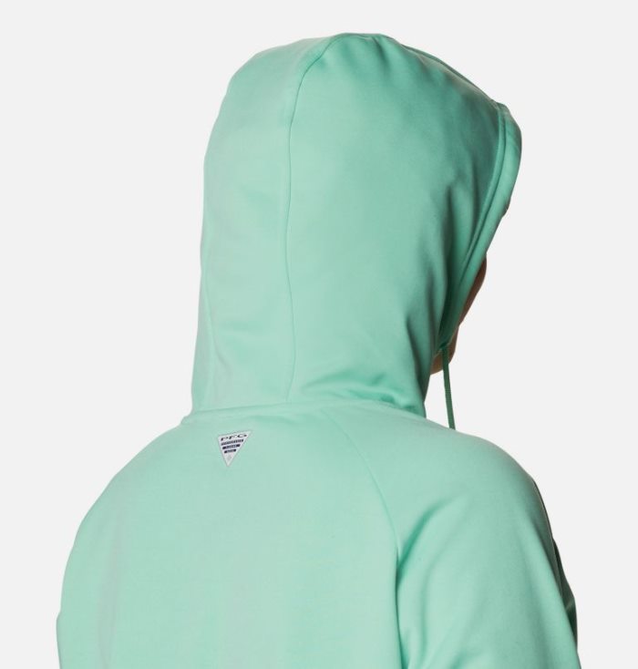 Moletons Columbia PFG Tidal™ Fleece Hoodie Feminino Menta Azuis Portugal | 181281-9H1O