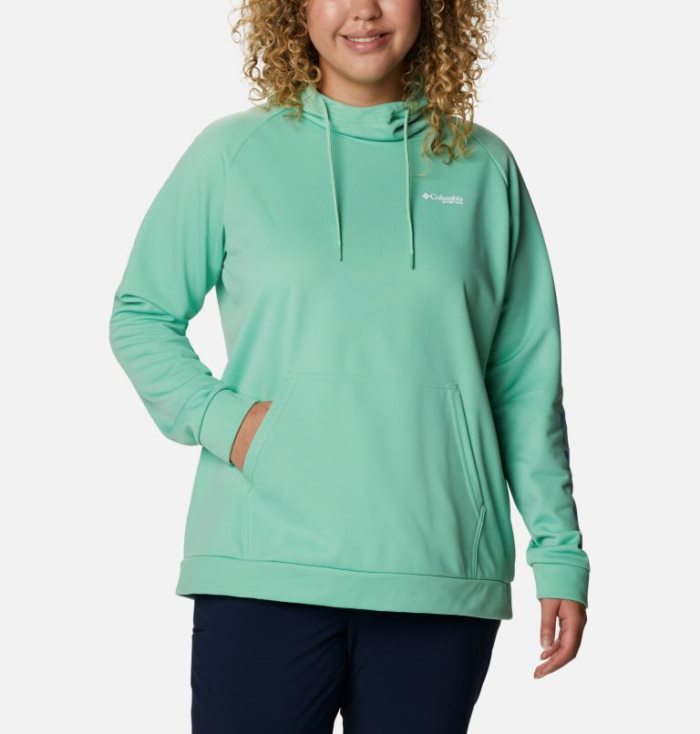 Moletons Columbia PFG Tidal™ Fleece Hoodie Feminino Menta Azuis Portugal | 181281-9H1O