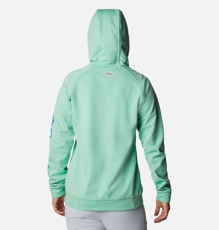 Moletons Columbia PFG Tidal™ Full Zip Fleece Hoodie Feminino Menta Azuis Portugal | 156174-85NW