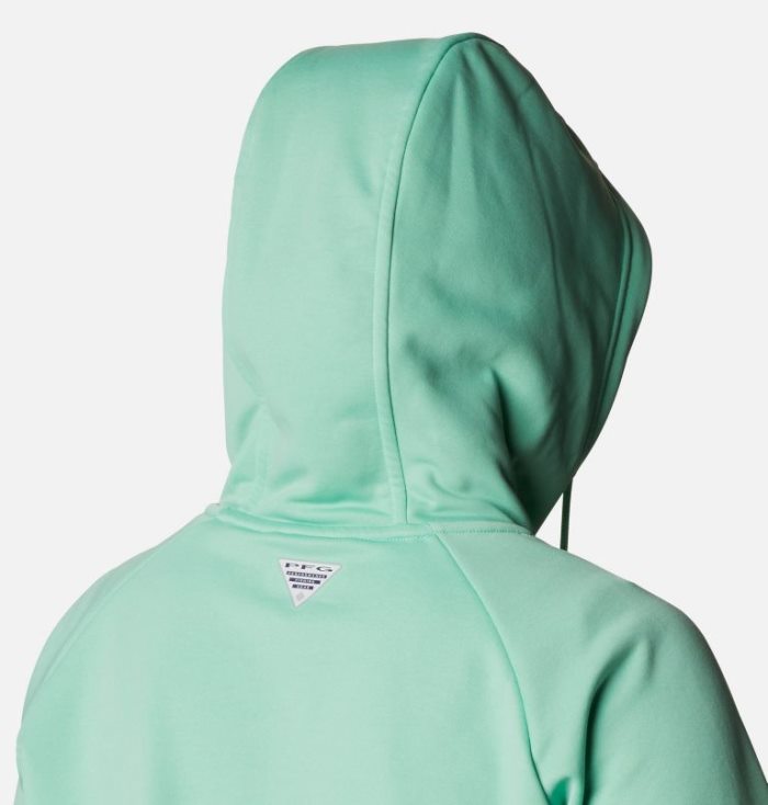 Moletons Columbia PFG Tidal™ Full Zip Fleece Hoodie Feminino Menta Azuis Portugal | 156174-85NW