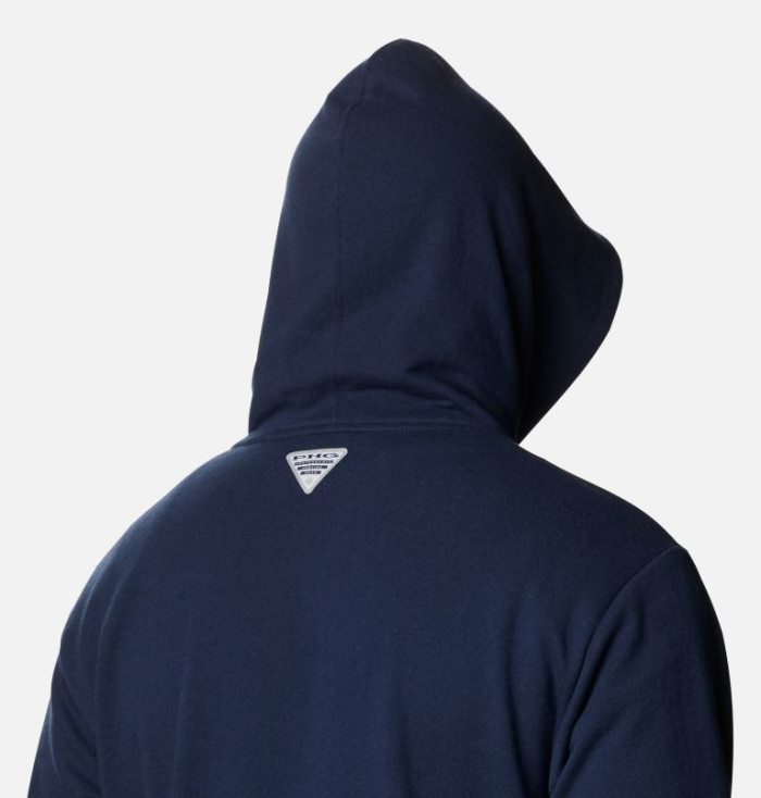 Moletons Columbia PHG™ Game Flag Hoodie Masculino Azul Marinho Branco Portugal | 121639-KFRV