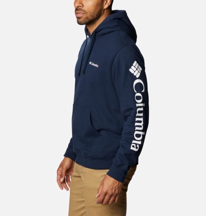 Moletons Columbia Viewmont™ II Sleeve Gráficas Hoodie Masculino Azul Marinho Branco Portugal | 107199-B9E7