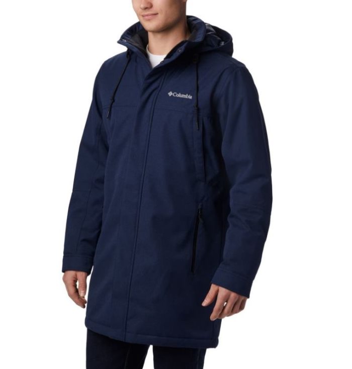 Jaqueta Isolada Columbia Boundary Bay™ Long Jaqueta Isolada Masculino Azul Marinho Portugal | 169582-LI8Y