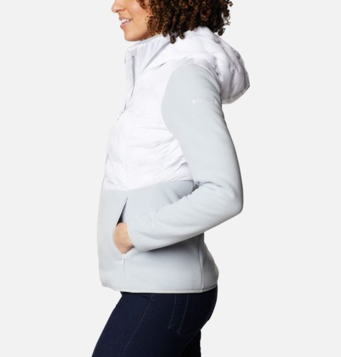 Jaqueta Isolada Columbia Delta Ridge™ Full Zip Híbrido Fleece Feminino Luz Cinzentas Branco Portugal | 123845-JPTG