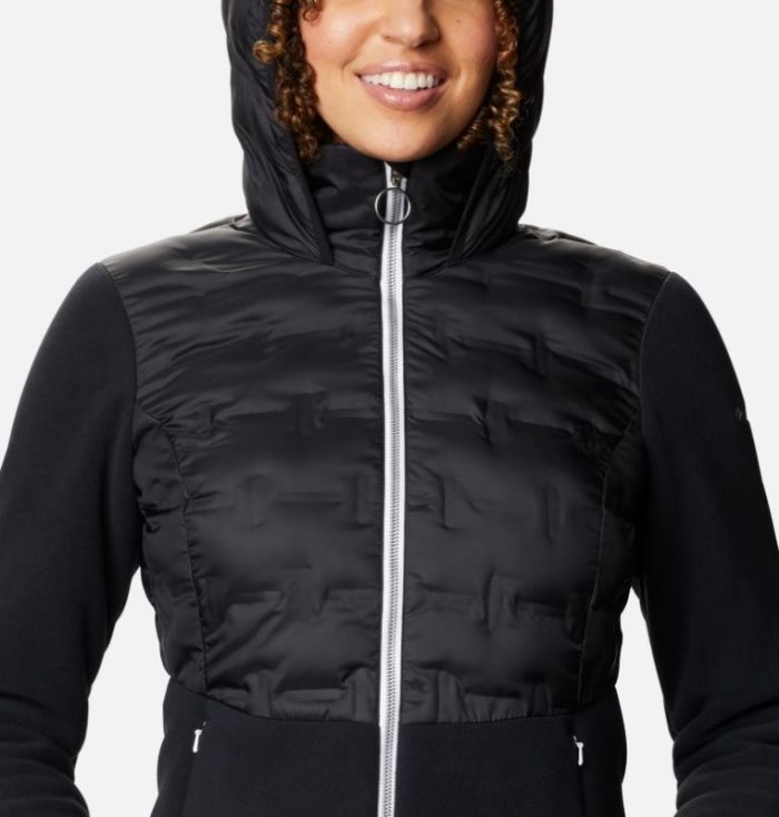 Jaqueta Isolada Columbia Delta Ridge™ Full Zip Híbrido Fleece Feminino Pretas Portugal | 159159-146V