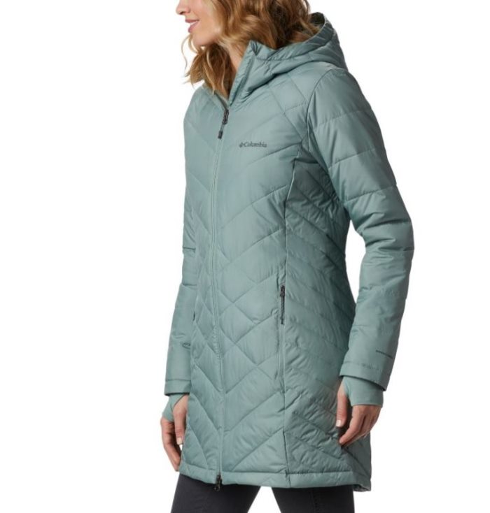 Jaqueta Isolada Columbia Heavenly™ Long Encapuzado Jaqueta Feminino Luz Verdes Portugal | 118633-TLLN