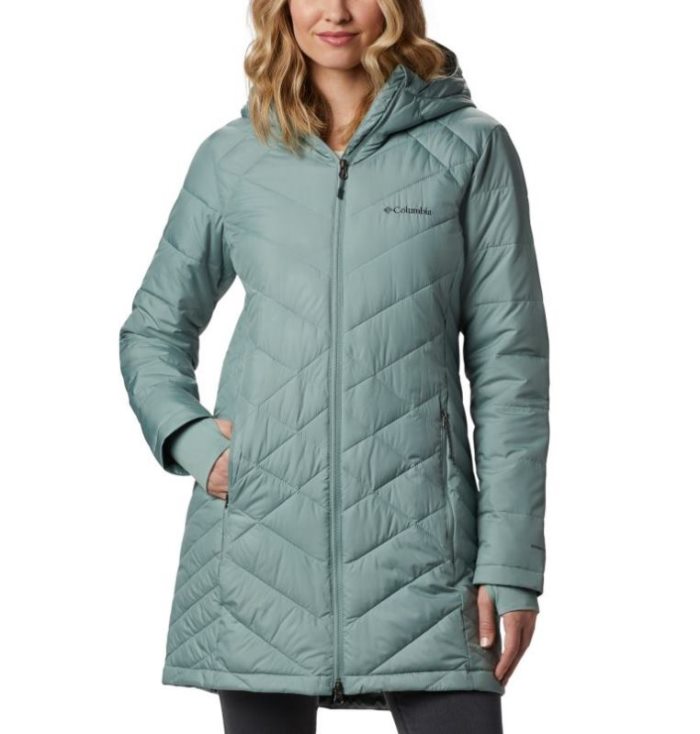 Jaqueta Isolada Columbia Heavenly™ Long Encapuzado Jaqueta Feminino Luz Verdes Portugal | 118633-TLLN