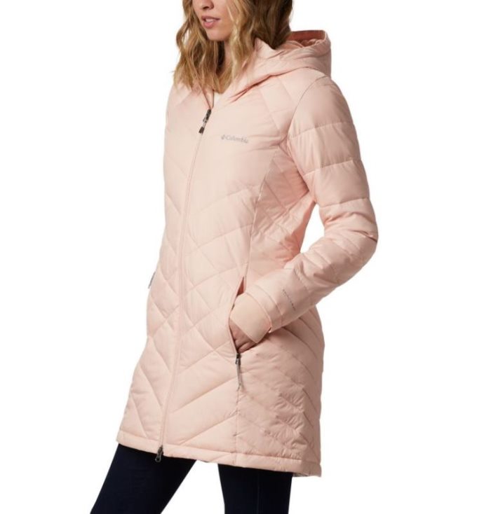 Jaqueta Isolada Columbia Heavenly™ Long Encapuzado Jaqueta Feminino Luz Coral Portugal | 122874-1TMB