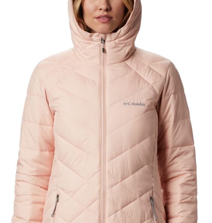 Jaqueta Isolada Columbia Heavenly™ Long Encapuzado Jaqueta Feminino Luz Coral Portugal | 122874-1TMB