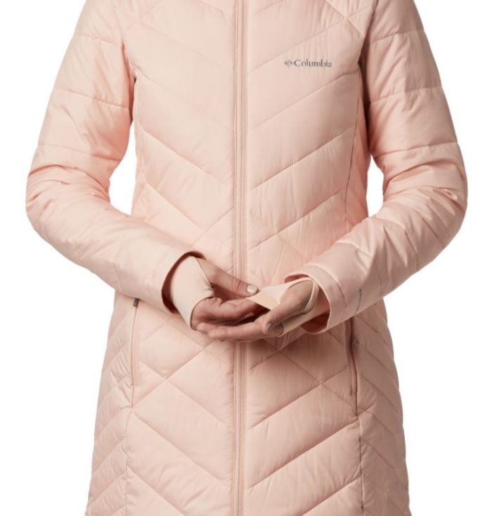 Jaqueta Isolada Columbia Heavenly™ Long Encapuzado Jaqueta Feminino Luz Coral Portugal | 122874-1TMB