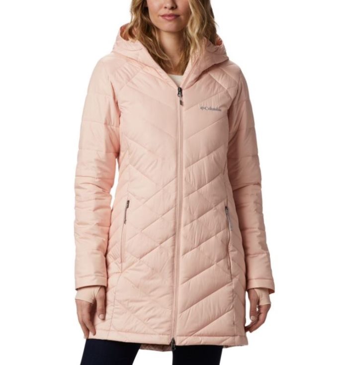 Jaqueta Isolada Columbia Heavenly™ Long Encapuzado Jaqueta Feminino Luz Coral Portugal | 122874-1TMB