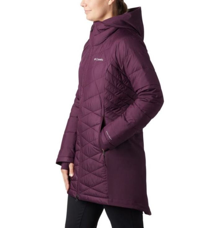 Jaqueta Isolada Columbia Heavenly™ Long Híbrido Jaqueta Feminino Bordeaux Portugal | 128149-EYFE