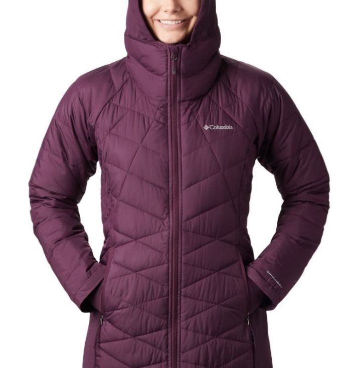 Jaqueta Isolada Columbia Heavenly™ Long Híbrido Jaqueta Feminino Bordeaux Portugal | 128149-EYFE