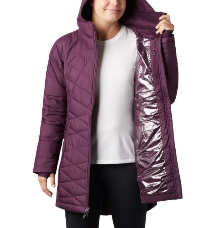 Jaqueta Isolada Columbia Heavenly™ Long Híbrido Jaqueta Feminino Bordeaux Portugal | 128149-EYFE