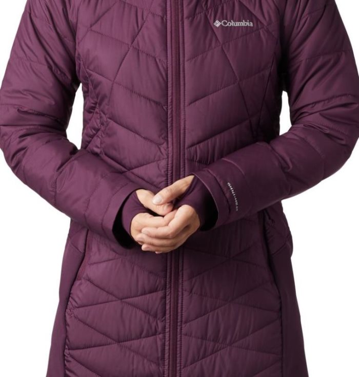 Jaqueta Isolada Columbia Heavenly™ Long Híbrido Jaqueta Feminino Bordeaux Portugal | 128149-EYFE