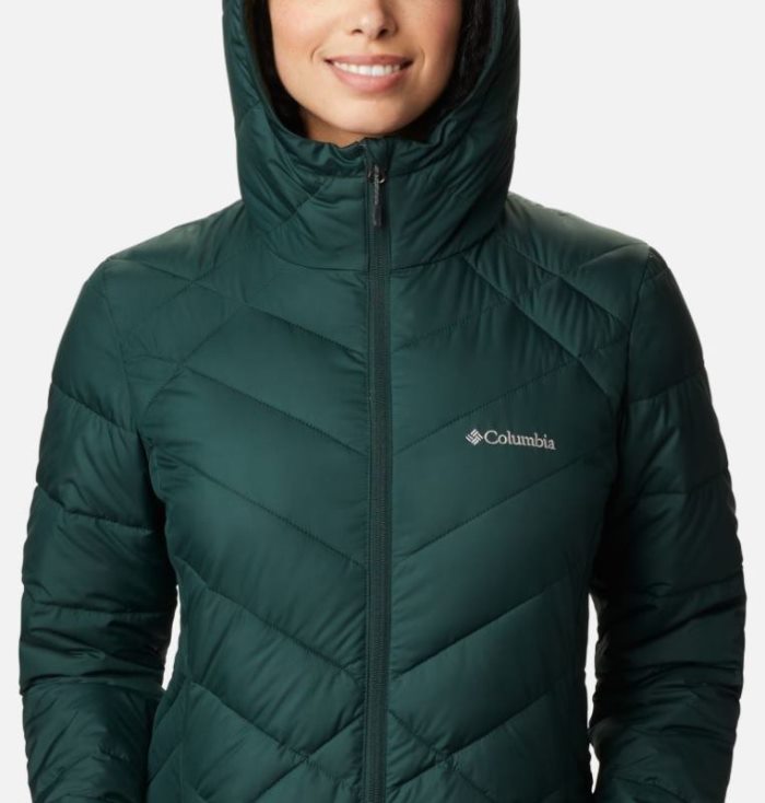 Jaqueta Isolada Columbia Heavenly™ Long Encapuzado Jaqueta Feminino Verdes Portugal | 180649-VQKK