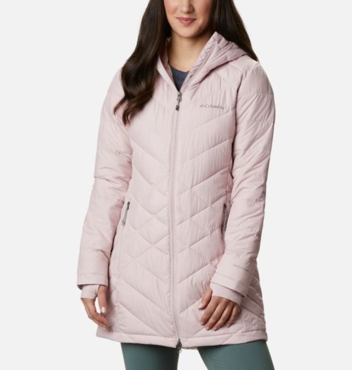 Jaqueta Isolada Columbia Heavenly™ Long Encapuzado Jaqueta Feminino Luz Rosa Portugal | 194064-UQLE