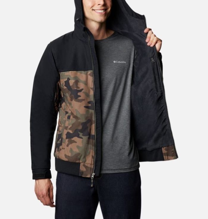 Jaqueta Isolada Columbia Loma Vista™ Encapuzado Jaqueta Masculino Camufladas Pretas Portugal | 154755-4NAR