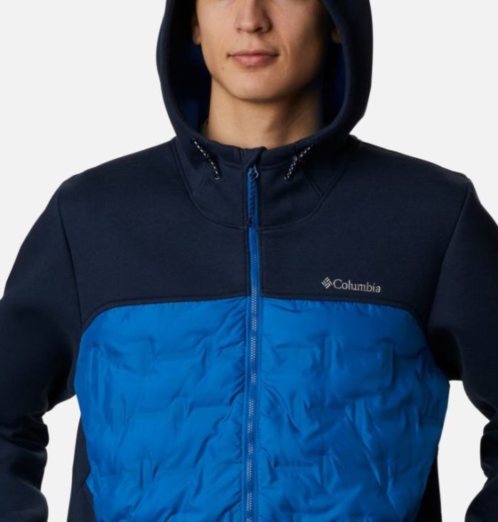 Jaqueta Isolada Columbia Tech Trilha™ Híbrido Hoodie Masculino Luz Azul Anil Portugal | 171641-0EOU