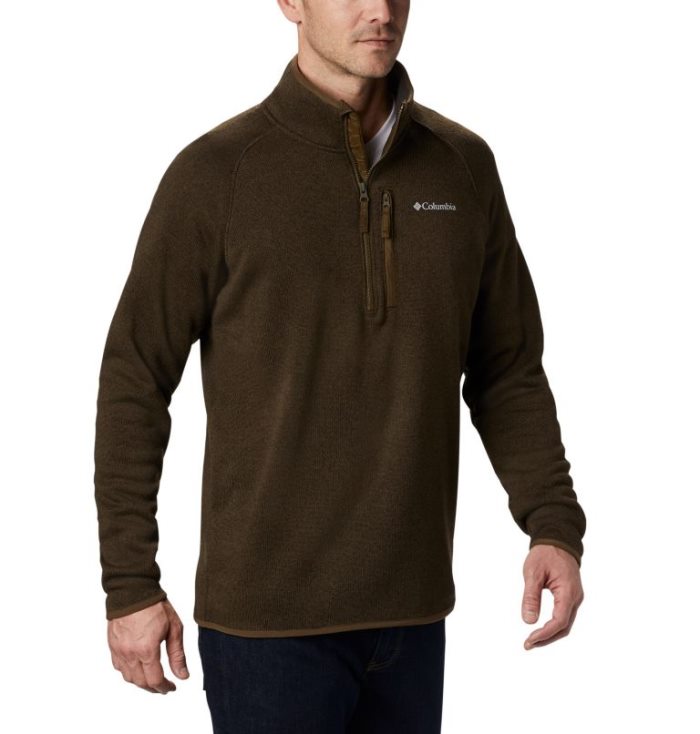 Lã Columbia Canyon Point™ Half-Zip Fleece Masculino Verde Oliva Verdes Portugal | 184387-VUYA