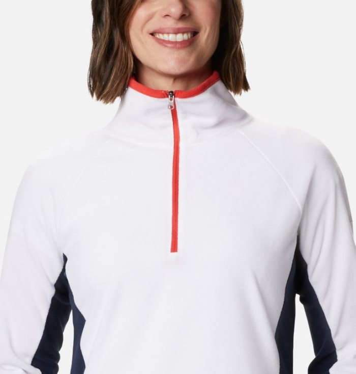 Lã Columbia Glacial™ IV Half Zip Fleece Feminino Branco Azuis Escuro Portugal | 156246-ESY7