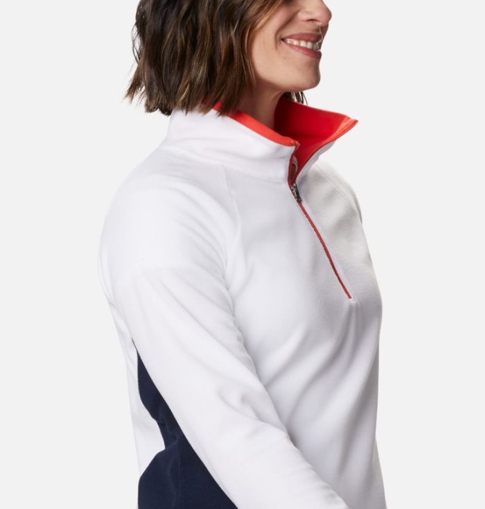 Lã Columbia Glacial™ IV Half Zip Fleece Feminino Branco Azuis Escuro Portugal | 156246-ESY7